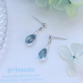925 Sterling Silver Drop Earring 1 Pair - Light Blue - One Size