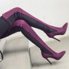 Color Block High-heel Over-the-knee Boots