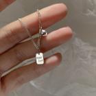 Lettering Tag Pendant Necklace Necklace - Silver - One Size