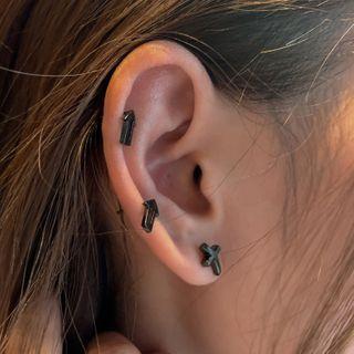 925 Sterling Silver Arrow / Cross Earring