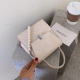 Faux Pearl Top Handle Crossbody Bag
