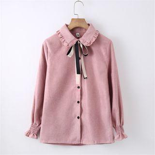 Peter-pan Collar Corduroy Blouse