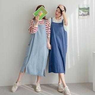 Double-strap Denim Jumper Dress