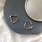 Irregular Hoop Earring E255 - 1 Pair - Silver - One Size