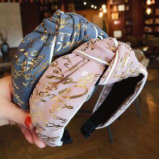 Metallic Lettering Knotted Headband