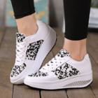 Platform Woven Lace-up Sneakers