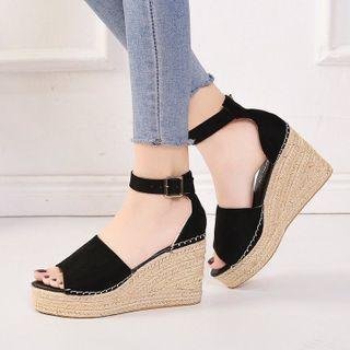 Ankle Strap Platform Wedge Heel Espadrille Sandals