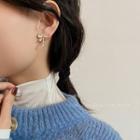 Bow Alloy Earring S925 Silver - Earrings - Bow - White & Gold - One Size