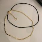 Layered Anklet Black & Gold - One Size