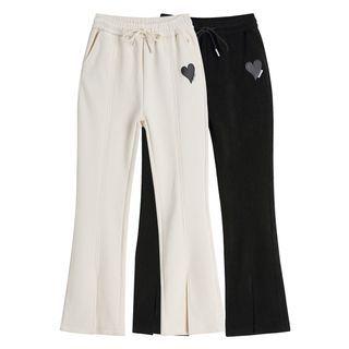Heart Slit Boot-cut Pants