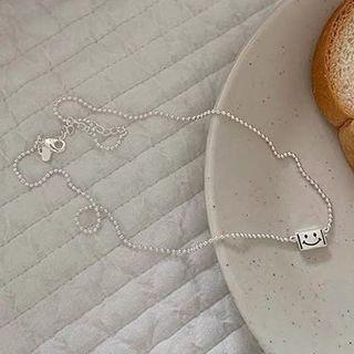 Smiley Pendant Alloy Necklace Necklace - Silver - One Size