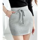 Ribbed Panel Mini Skirt