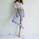 The Denim Cutaway Skinny Jeans
