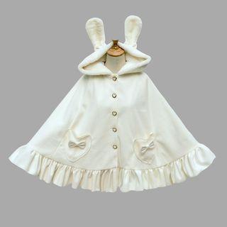 Hooded Ruffled Cape Jacket