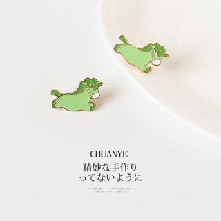 Horse Alloy Brooch 01 - Green - One Size