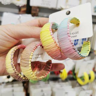 Straw Woven Open Hoop Earring