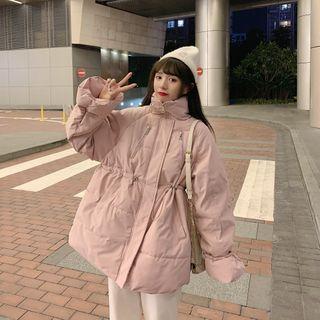 Stand-collar Padded Zip Coat