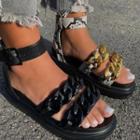 Chain Detail Ankle Strap Platform Sandals