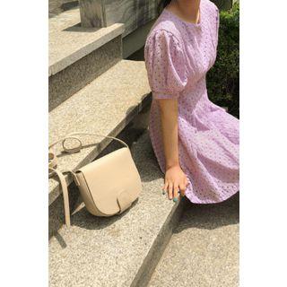 Eyelet-lace Mini Flare Dress