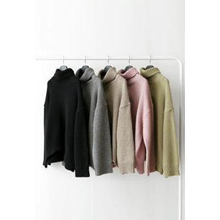 Turtle-neck Wool-blend Knit Top