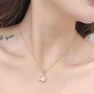 Turtle Rhinestone Necklace As Shown In Figure - One Size