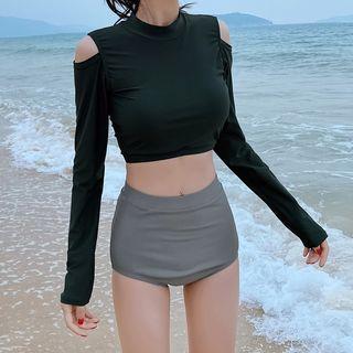 Set: Col Shoulder Swim Top + Bottom