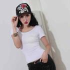Open-back Short-sleeve T-shirt