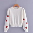 Strawberry Embroidered Cropped Sweater
