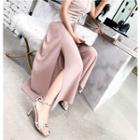 Slit Wide-leg Chiffon Pants