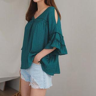 Tie-back Tiered-sleeve Top