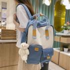Two-tone Nylon Multi-section Backpack