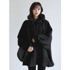 Ruffle-hem Oversized Brushed-fleece Lined Hoodie