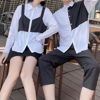 Couple Matching Two-tone Shirt (various Designs)