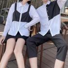 Couple Matching Two-tone Shirt (various Designs)