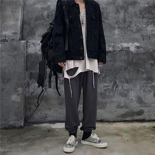 Plain Sweatpants Dark Gray - One Size