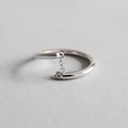 925 Sterling Silver Chain Detail Open Ring Silver - One Size