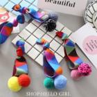 Quilted Pom Pom Hair Tie