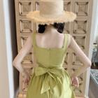 Sleeveless Drawstring Back Dress
