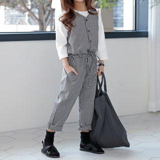 Family Matching Check Jumpsuit