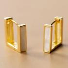 Square Shell Sterling Silver Earring S925 Sterling Silver - 1 Pr - Rose Gold - One Size