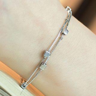 925 Sterling Silver Cube Layered Bracelet