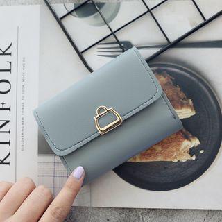 Cutout Handbag Accent Three Fold Wallet