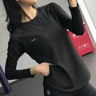 Long-sleeve Mesh Insert Sports T-shirt