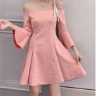 Wide-sleeve A-line Dress