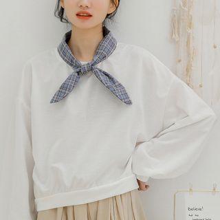 Bow Accent Pullover White - One Size