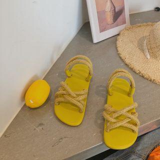 Braided Strappy Crisscross Sandals