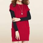Set: Short-sleeve Dress + Long-sleeve T-shirt