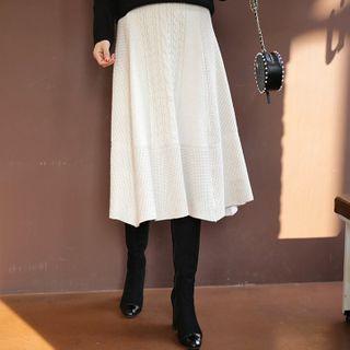 A-line Cable-knit Skirt