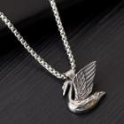 Stainless Steel Swan Pendant Necklace 175 - Stainless Steel - Silver - One Size