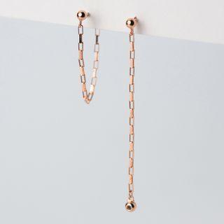Chained Sterling Silver Asymmetrical Earring